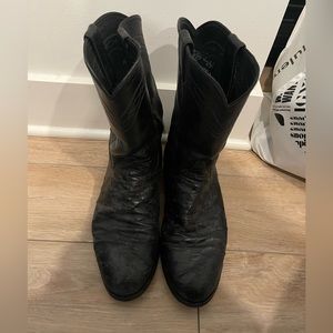 Justin Ostrich Boots black size 12